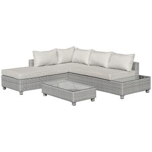 Outsunny 3-tlg. Polyrattan Gartenmöbel Set Gartengarnitur G…