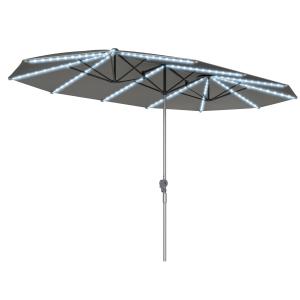 Outsunny sonnenschirm 451x267 cm mit Solar LED, UV50  Alumi…