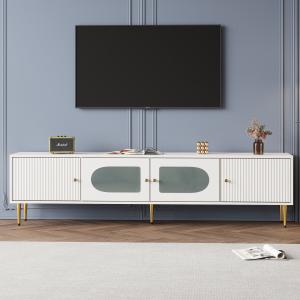 Eleganter TV-Schrank mit Goldenen Beinen und Griffen, 2 Tür…