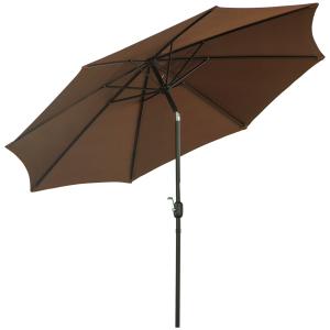 Outsunny Sonnenschirm mit Handkurbel Ø2,95 x 2,5 m  Knicksc…