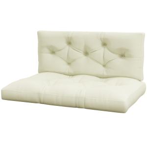 Outsunny Set aus 2 Sitz- und Rückenkissen für Gartenbank, S…