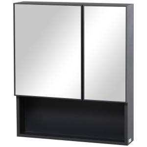 kleankin Spiegelschrank, Badezimmerschrank mit 5 Etagen, Do…