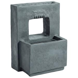 Outsunny Springbrunnen 2-stufig Gartenbrunnen mit LED Beleu…