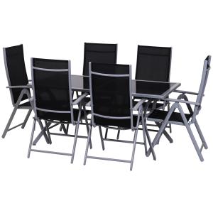 Outsunny Sitzgarnitur für 6 Personen Sitzgruppe Gartengarni…