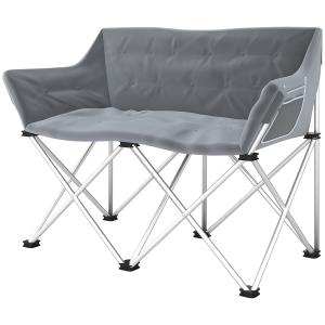 Outsunny Faltstuhl 2 Sitzer faltbar Campingstuhl mit Armleh…