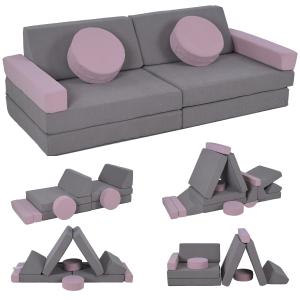 AIYAPLAY Kindersofa,12-Teilige Modulare Kindercouch aus Sch…