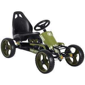 HOMCOM Go Kart Tretauto Tretfahrzeug mit Handbremse Verstel…