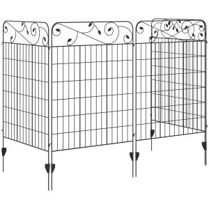Outsunny 4er Set Gartenzaun 3,52 x 1,1 m Dekorative Gitterz…