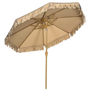 Outsunny Sonnenschirm Ø264 cm Strandschirm mit Fransen, ver…