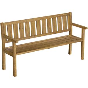 Outsunny Gartenbank 3-Sitzer Wetterfest Holzbank mit Rücken…