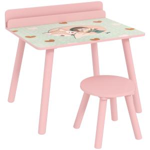 AIYAPLAY Kindertisch-Set mit Stuhl & Bücherhalter, Bärenmot…