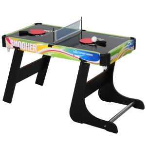 HOMCOM Tischspiel 4 in1 Tischbillard, Tischfußball, Tischte…