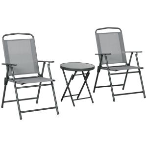 Outsunny Gartenmöbel Bistro Set klappbar mit 1 Tisch und 2…