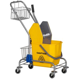 HOMCOM Putzwagen Reinigungswagen 26 Liter Wischwagen mit Wr…
