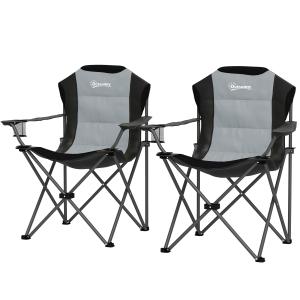 Outsunny Lot de 2 klappbarer Campingstuhl gepolstert mit ho…