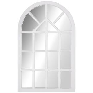 HOMCOM 110 x 70 cm Wandspiegel Bogenfenster-Spiegel Wohnzim…