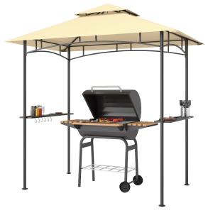 Outsunny Grillpavillon mit LED 240 x 150 x 258 cm wasserabw…
