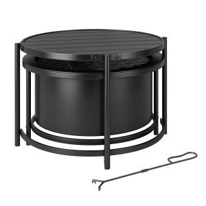 Outsunny 2 in 1 Feuerschale 66 x 63 x 41 cm Rund Feuerstell…