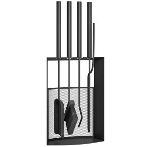 Outsunny Kaminbesteck Set 5 teilig Kaminzubehör mit Besen,…