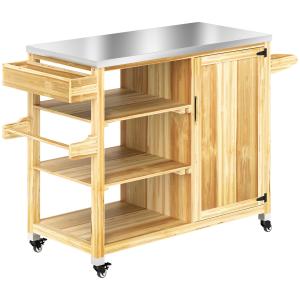 Outsunny Grillwagen 6-Etagen Servierwagen mit Arbeitsfläche…