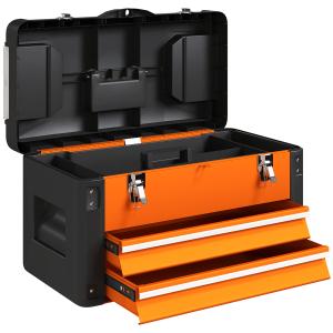 HOMCOM Werkzeugkiste leer, 49,7 x 25,3 x 28,9 cm Werkzeugka…
