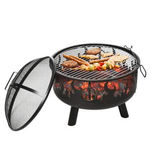 Outsunny 2-in-1 Feuerschale Feuerkorb Feuerstelle mit Funke…
