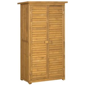 Outsunny Gartenschrank Holz Geräteschuppen Geräteschrank We…