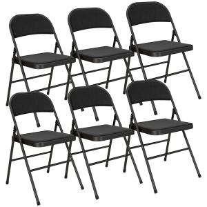 HOMCOM Set mit 6 Klappstühlen tragbare Esszimmerstühle Inne…