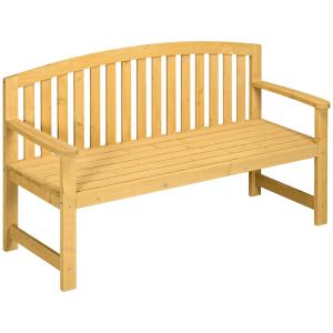 Outsunny 2-Sitzer Gartenbank Holz, wetterfest Sitzbank, Gar…