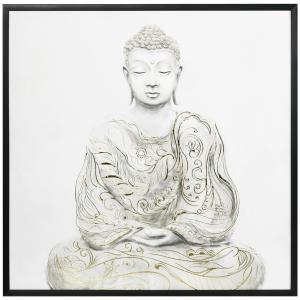 HOMCOM Wandbilder Texturierter Buddha in Meditation Leinwan…