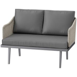 Outsunny Gartensofa 2-Sitzer mit Rattankissen, Outdoor-Sofa…