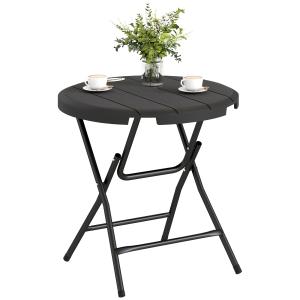 Outsunny Gartentisch für 4 Personen, runder Klapptisch Ø80…