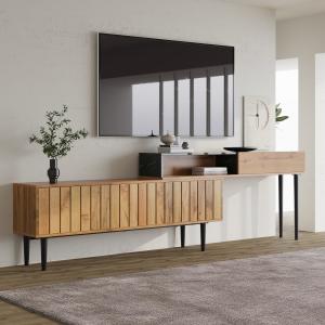 Moderner TV-Ständer mit Marmor- und Holzmaserungsdesign, PV…