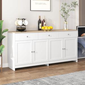 Sideboard im Landhausstil mit Holzmaserung, vier Türen und…