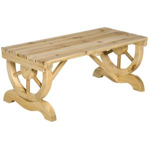 Outsunny Gartenbank Holz wetterfest 98 x 50 x 39,5 cm rusti…