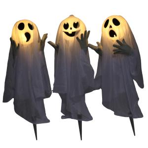 HOMCOM 60cm 3er-Set Halloween Dekoration Halloween-Geister-…