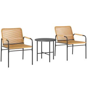 Outsunny 3-tlg. Rattan Bistroset, Sitzgruppe, Gartengarnitu…