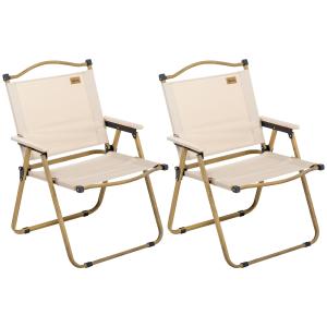 Outsunny Campingstuhl 2er Set faltbarer Gartenstuhl mit Sta…