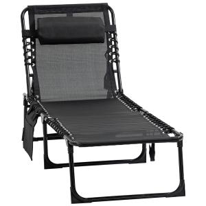 Outsunny Chaise longue klappbar Sonnenliege Liegestuhl mit…