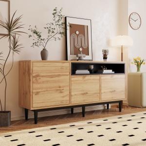 Moderner Holz-Sideboard mit drei Türen und verstellbaren Re…