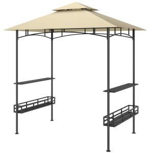 Outsunny Grillpavillon 240 x 150 x 257 cm wasserdicht flamm…