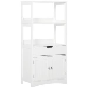 kleankin Badezimmer Midischrank Badezimmerschrank mit 2 off…