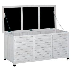 Outsunny Garten-Aufbewahrungsbank aus Fichtenholz, Outdoor-…