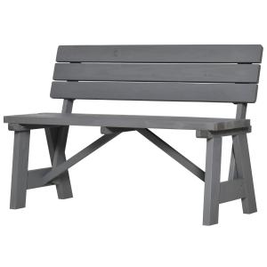 Outsunny 2-Sitzer Gartenbank Holz, wetterfest Sitzbank, UV-…