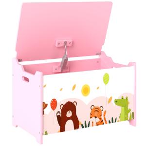 AIYAPLAY Kinderspielzeugtruhe aus Holz mit Klappdeckel, Tie…