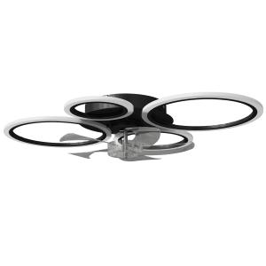 HOMCOM LED Deckenleuchte mit Ventilator, Leise Deckenventil…