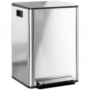 HOMCOM Mülleimer Küche 2x30 L Treteimer mit Softclose-Decke…