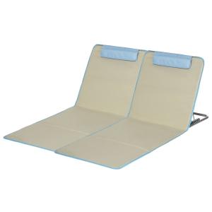 Outsunny Strandmatte, 2er Set Faltbare Strandliege mit Kopf…