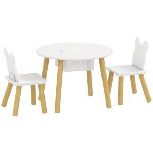 AIYAPLAY Kindertisch mit Stuhl, Set aus Tisch und 2 Stühlen…