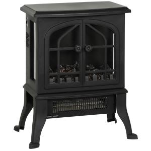 HOMCOM Elektrokamin mit 3D-Flammeneffekt, 1800/900 W, dekor…